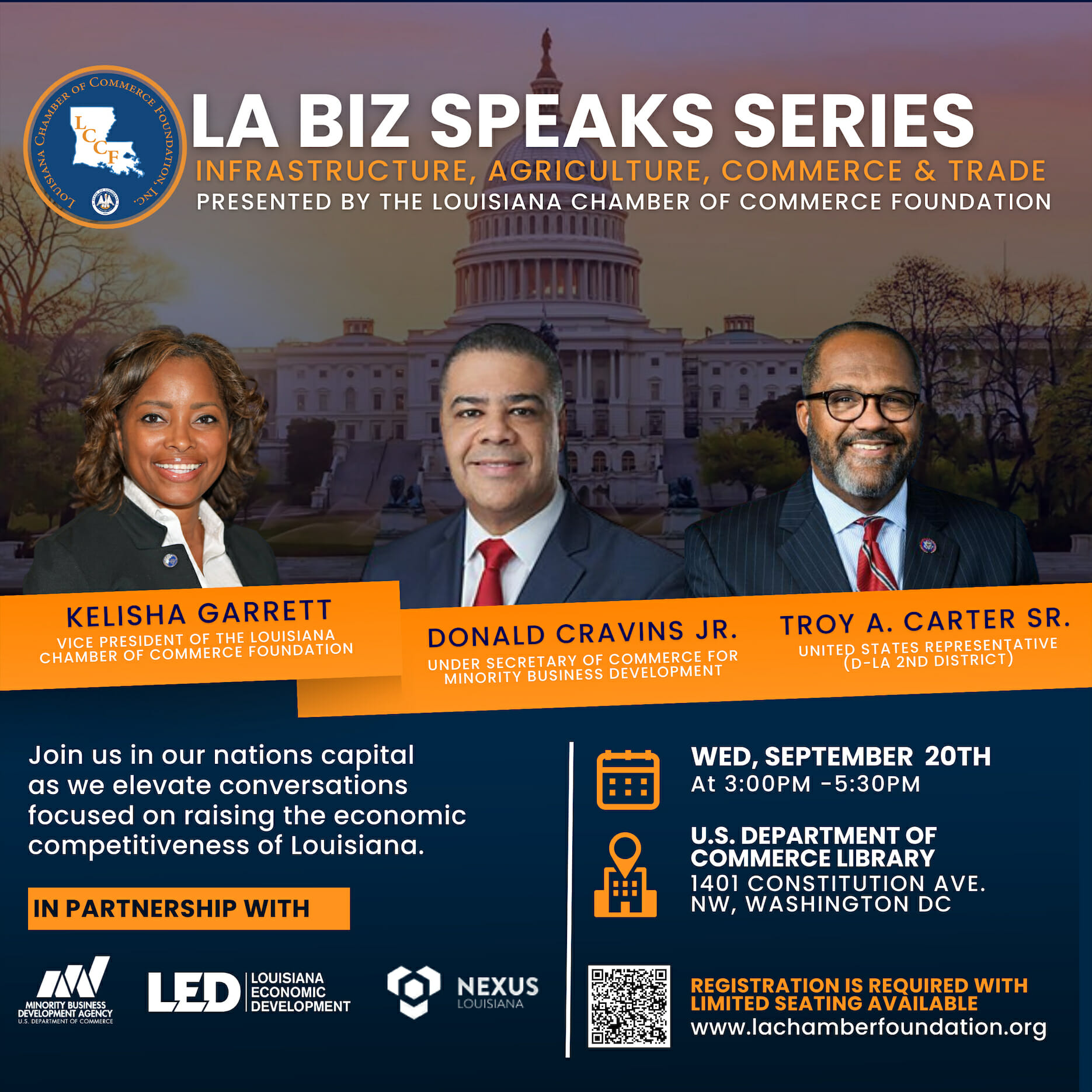 Louisiana Chamber of Commerce Foundation announces highly anticipated programming to occur in Washington, DC during the Congressional Black Caucus Conference