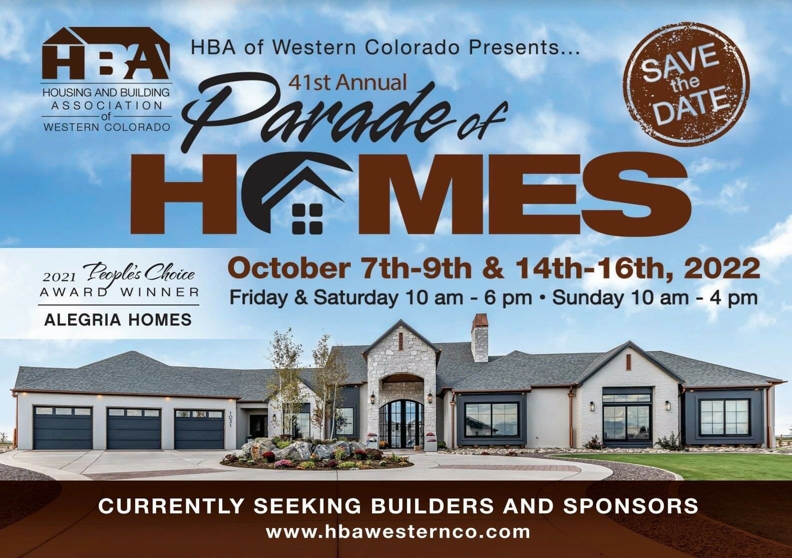 Parade of Homes save the date