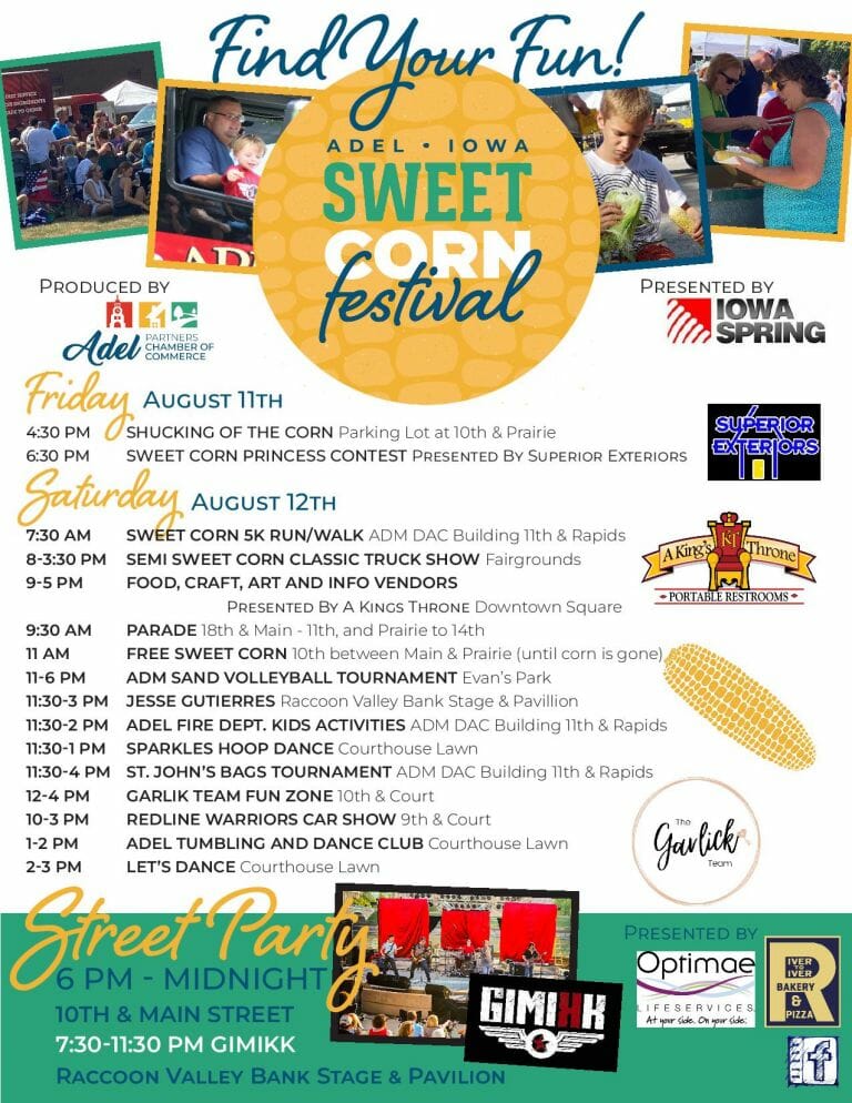 Adel Sweet Corn Festival 2025 Dates Janey Annalee