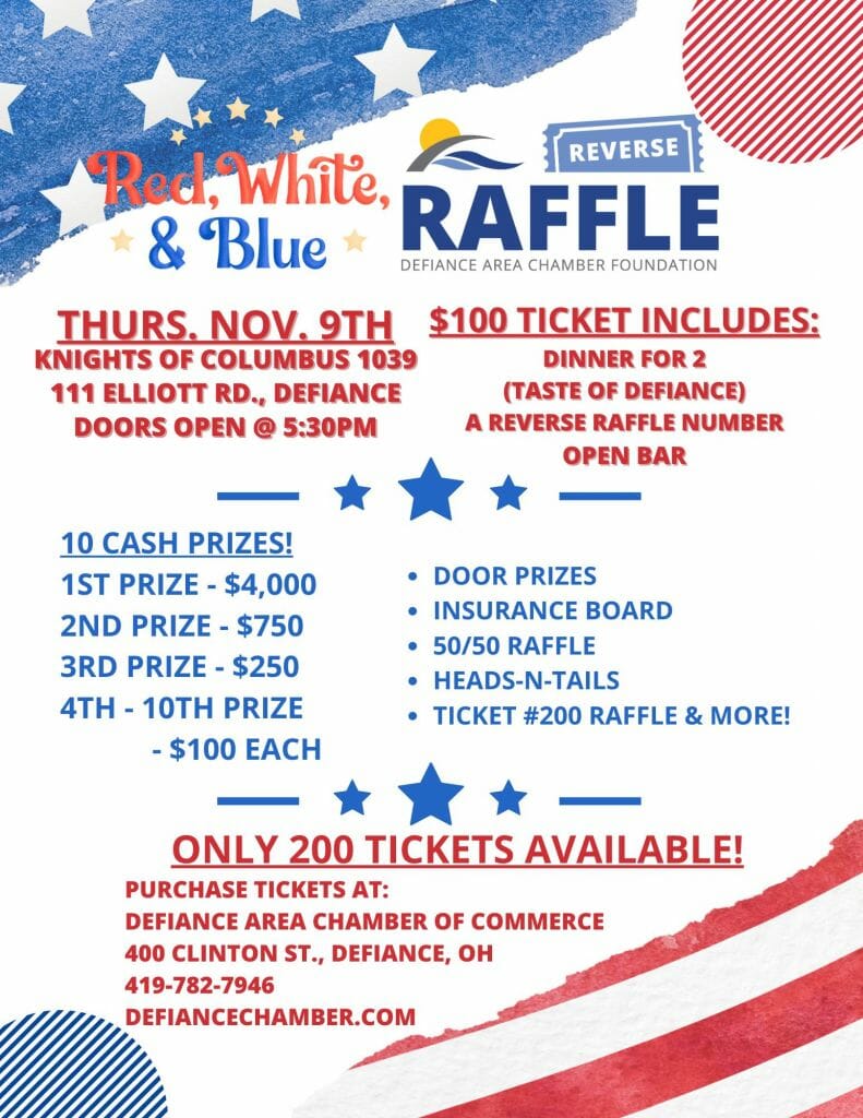 Reverse Raffle - Defiance Area Chamber of Commerce
