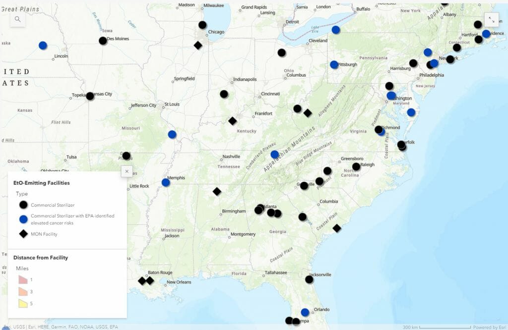 Map: Communities affected by ethylene oxide