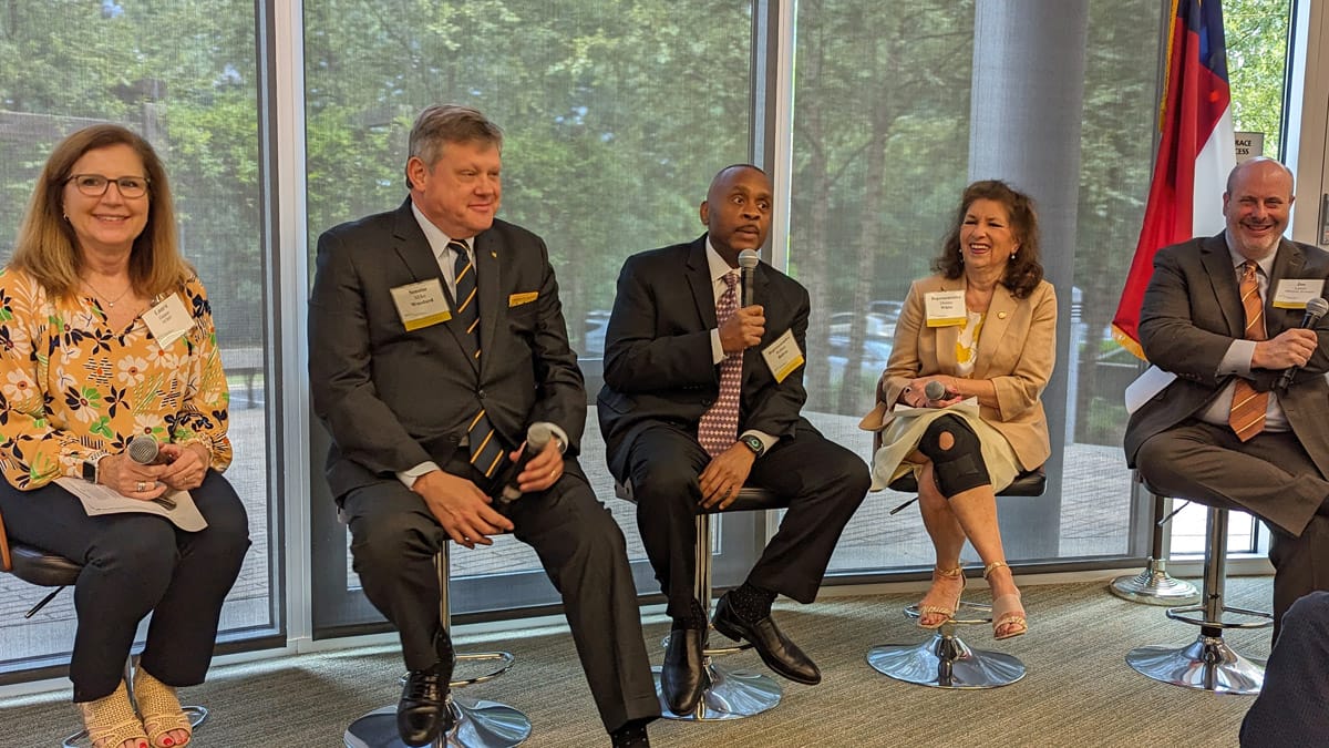Legislative Forum, August 2023. The leaders of the NC General Assembly’s Life Sciences Caucus joined NCBIO members for a luncheon and forum where they shared insights into the budget, infrastructure, government relations and other topics of interest to the industry.