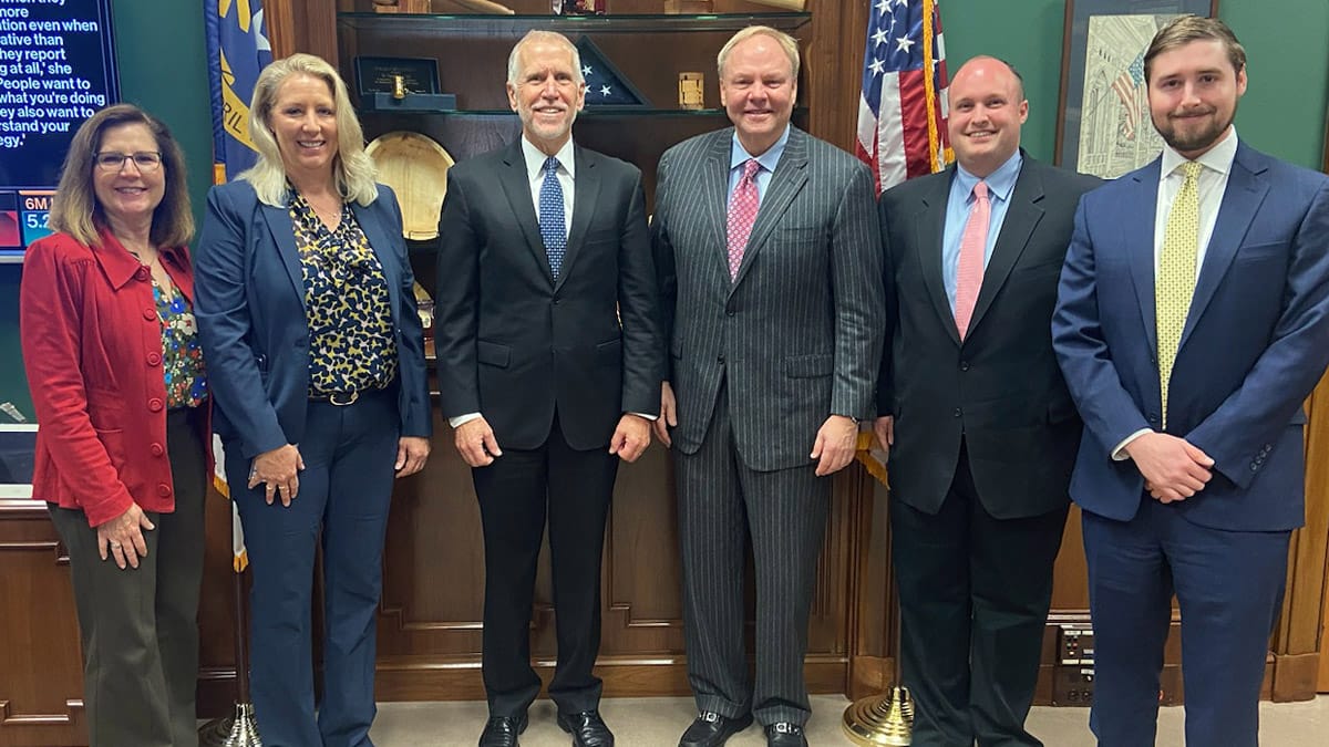 NCBIO representatives joined BIO in March for one of several fly-ins to D.C. to meet with North Carolina’s Congressional delegation. Pictured are NCBIO President Laura Gunter, Biogen’s Renae Dill, Sen. Thom Tillis, NCBIO Board Chairman Neal Fowler, IQVIA’s Andrew Barnhill and Gilead’s Bill Bode.
