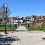 Riverfront Park facing the river in Jefferson, Wisconsin