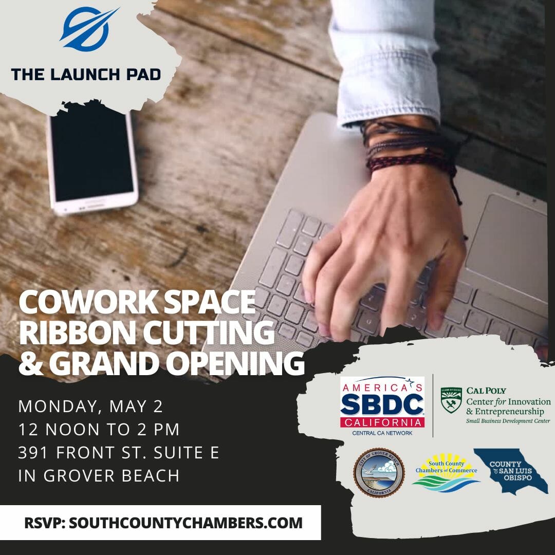 cowork space ribbon cutting and grand opening art