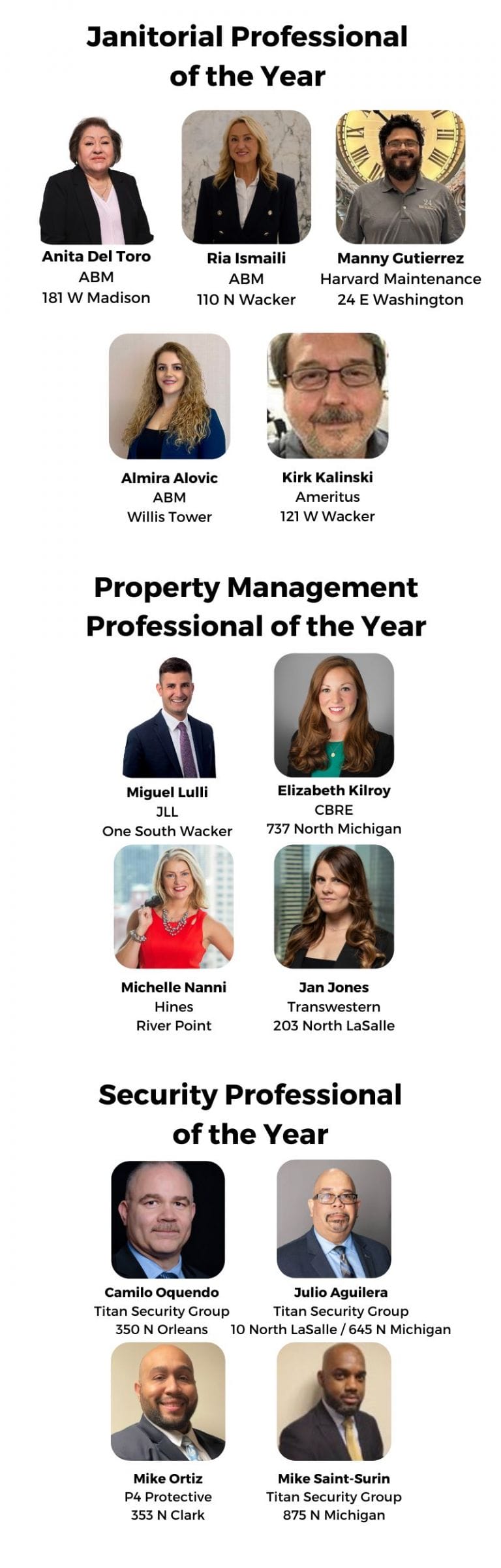 Congratulations to Our 2024 Gold Circle Award Nominees! BOMA / CHICAGO