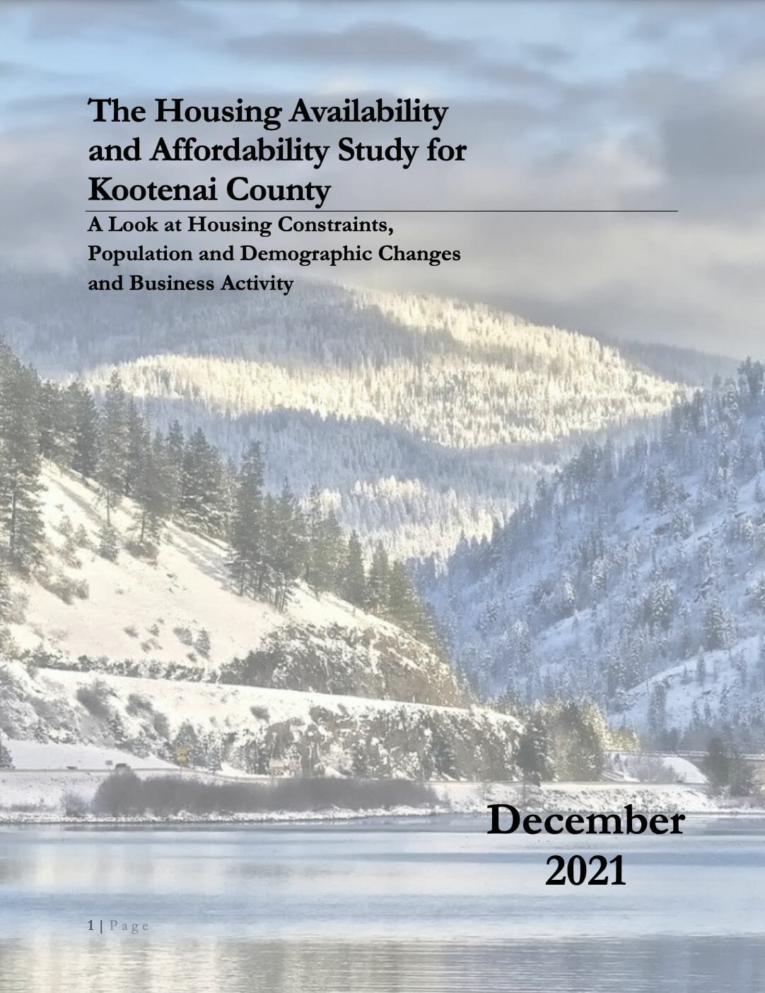 The Housing Availability and Affordability Study for Kootenai County