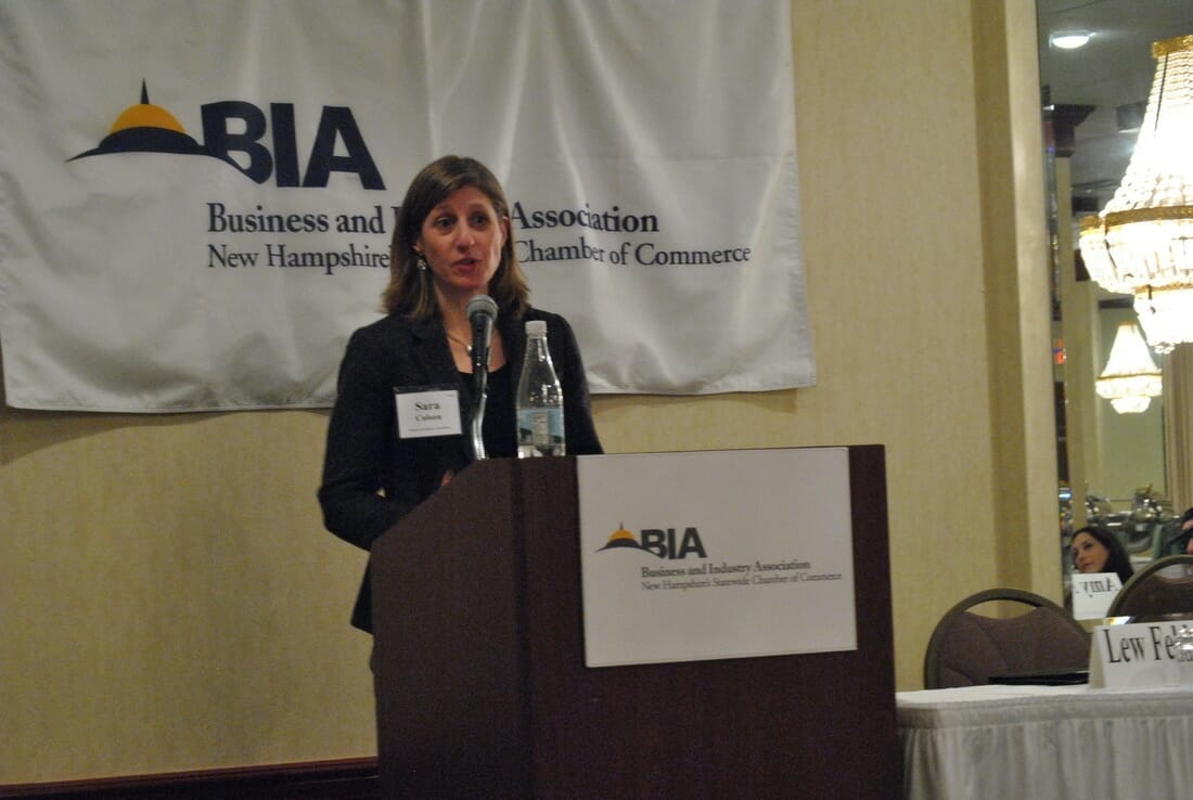 BIA Workforce Development Director Sara Colson addresses an audience of employers, educators, policy makers, and families to discuss the challenges of the current labor pool.