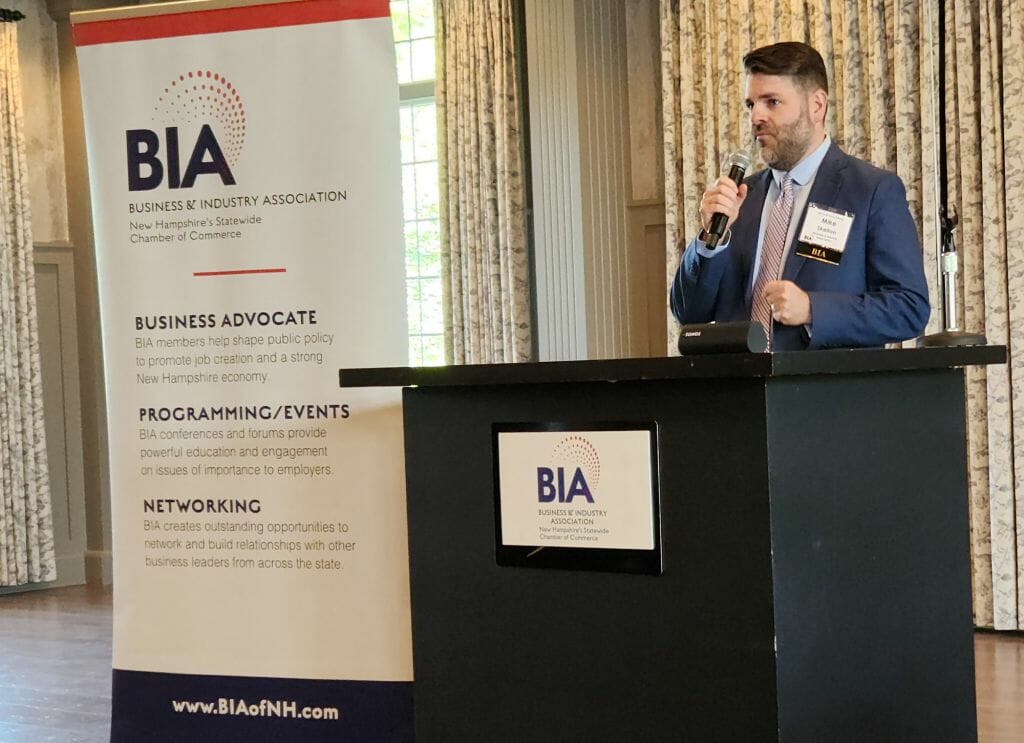 Business &amp;; Industry Association President and CEO Michael Skelton opens BIA’s Annual Business Meeting at LaBelle Winery in Derry Wednesday, May 17. (Courtesy photo)