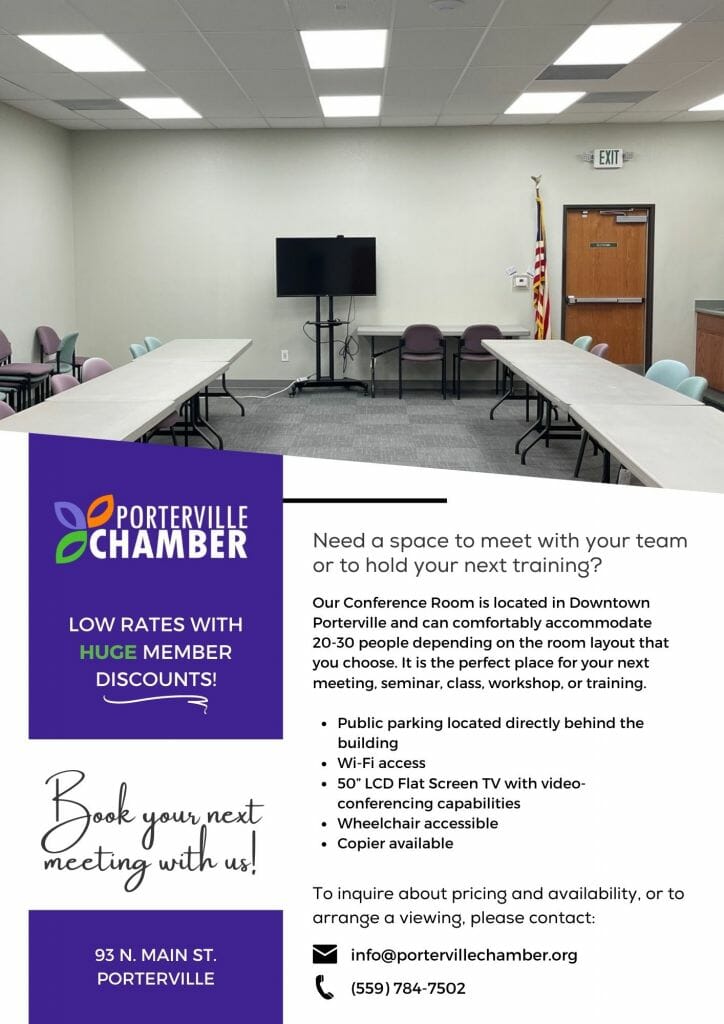 Conference Room Rental Porterville Chamber of Commerce