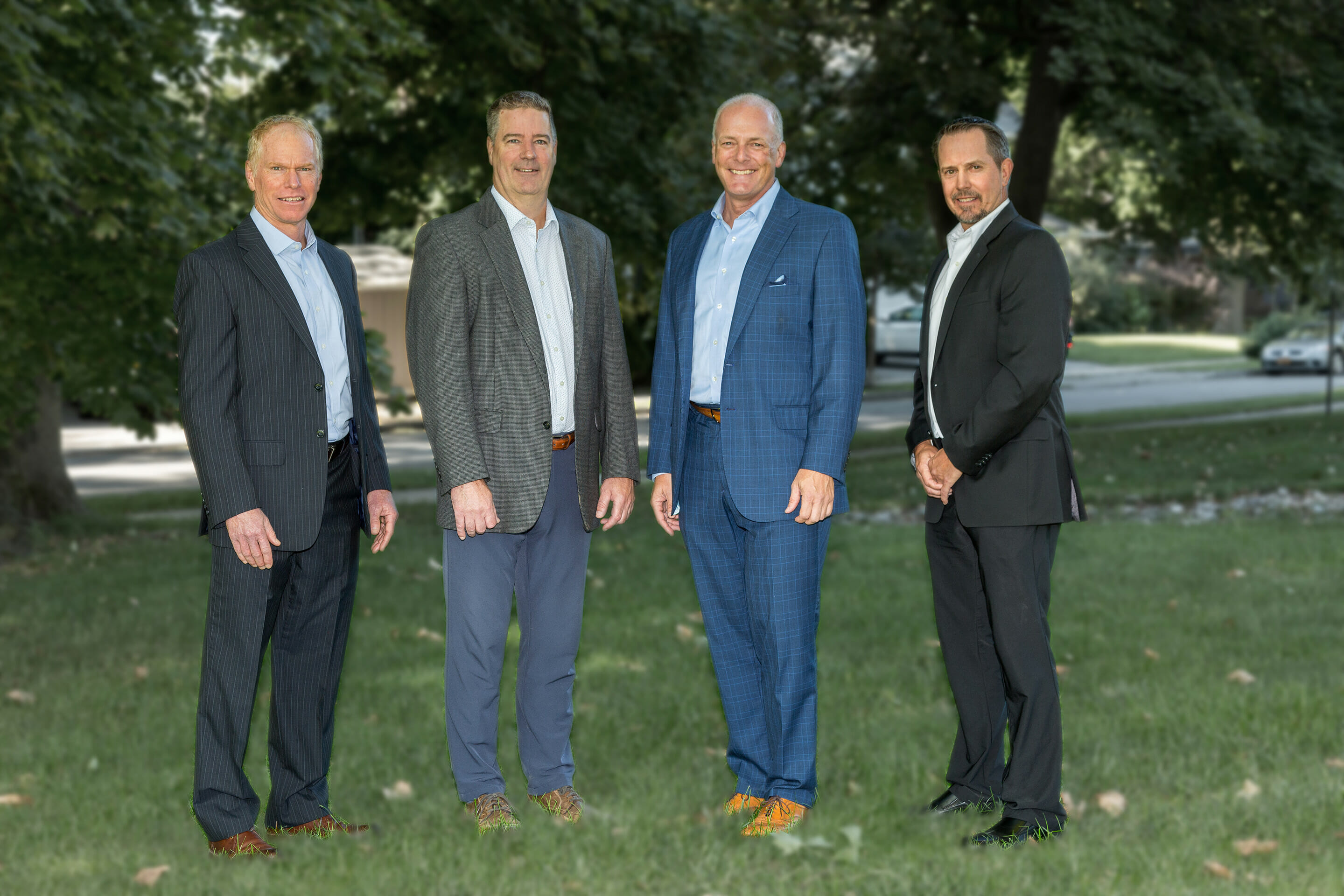 (l-r) MRB Group Executive Vice President and COO James Oberst, PE;  HBT Partner James Tripp, AIA; HBT Managing Partner Trevor Harrison, AIA; and MRB Group President and CEO Ryan T. Colvin, PE.