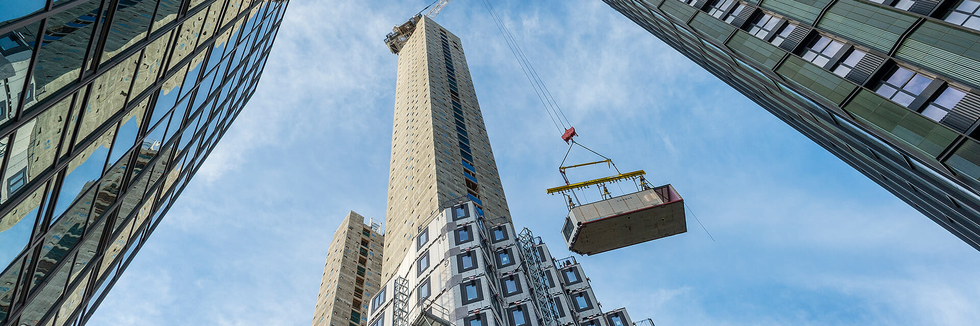 Vision Modulr Construction and Tide Construction teamed through Modular Building Institute to build the world's tallest modular building in Croydon, UK