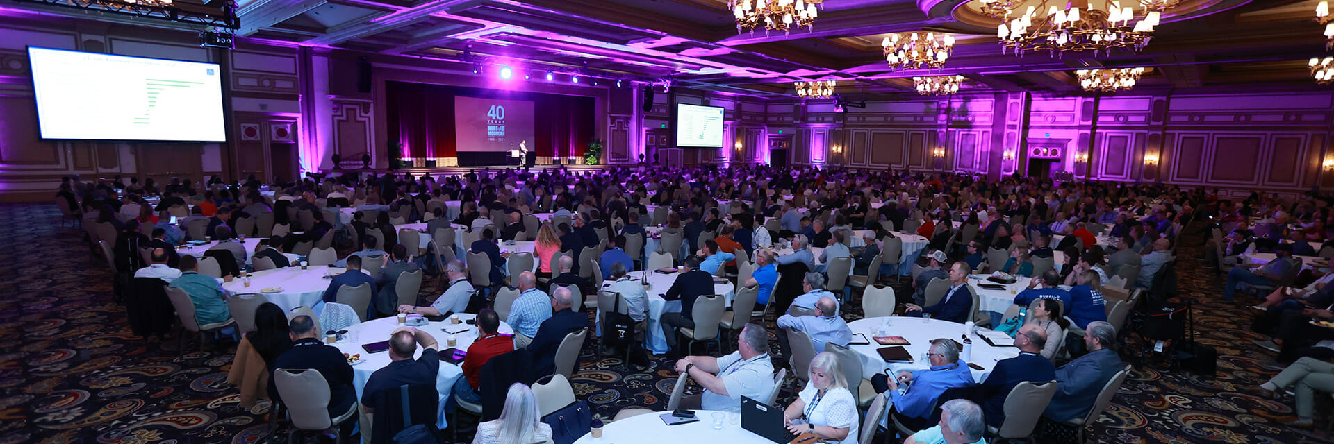 Thousands of innovators in the construction industry sitting at a convention center for the World of Modular annual event