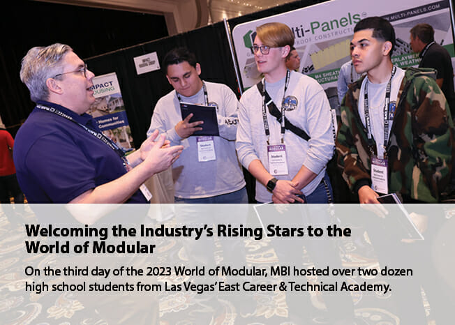 Students network with exhibitors at the 2023 World of Modular