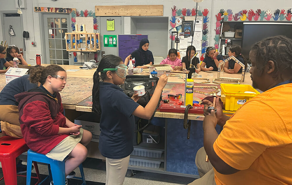 Teaching young students about construction and construction safety