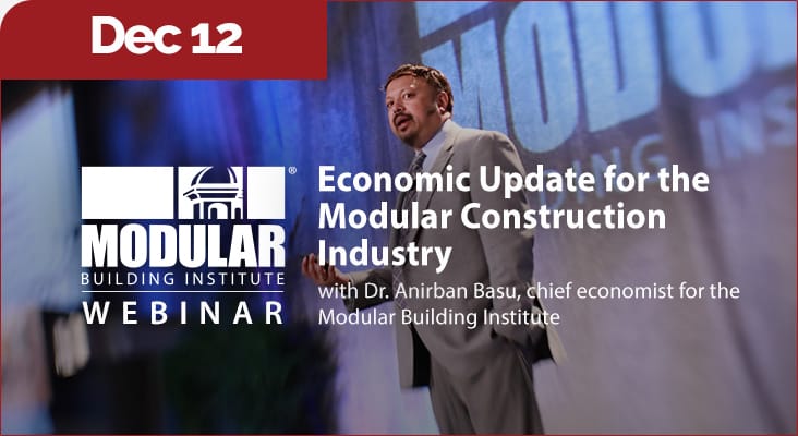 Anirban Basu presents an economic overview of the modular construction industry on December 12, 2023