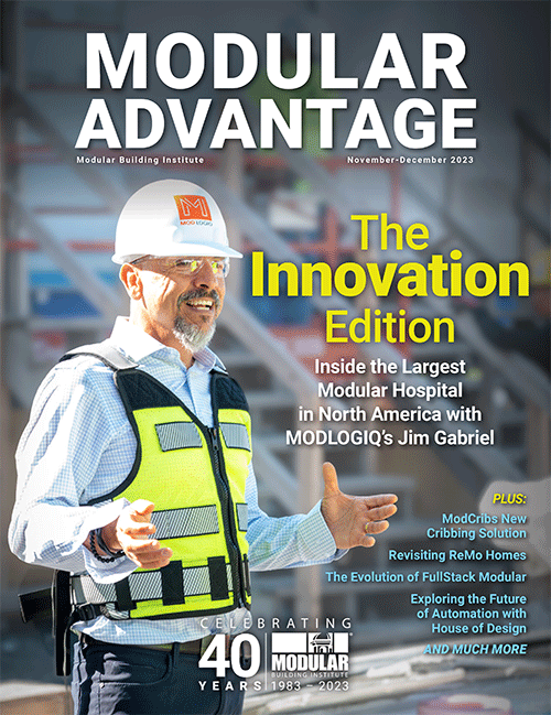 The Nov/Dec 2023 issue of MBI's Modular Advantage magazine features innovations from around the industry