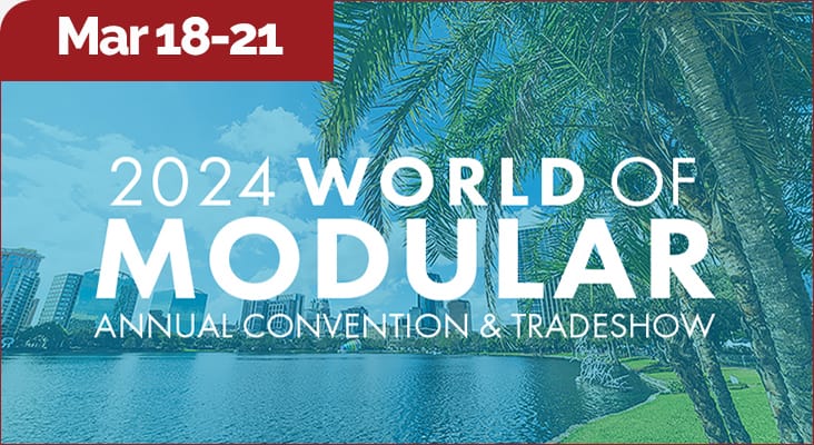MBI's 2024 World of Modular will take place in Orlando, FL, USA, on March 18-21, 2024