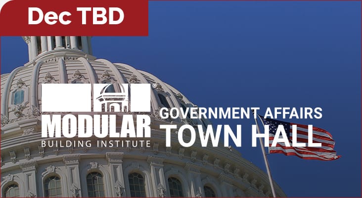 A new government affairs webinar from the Modular Building Institute