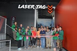 laser tag ribbon cutting