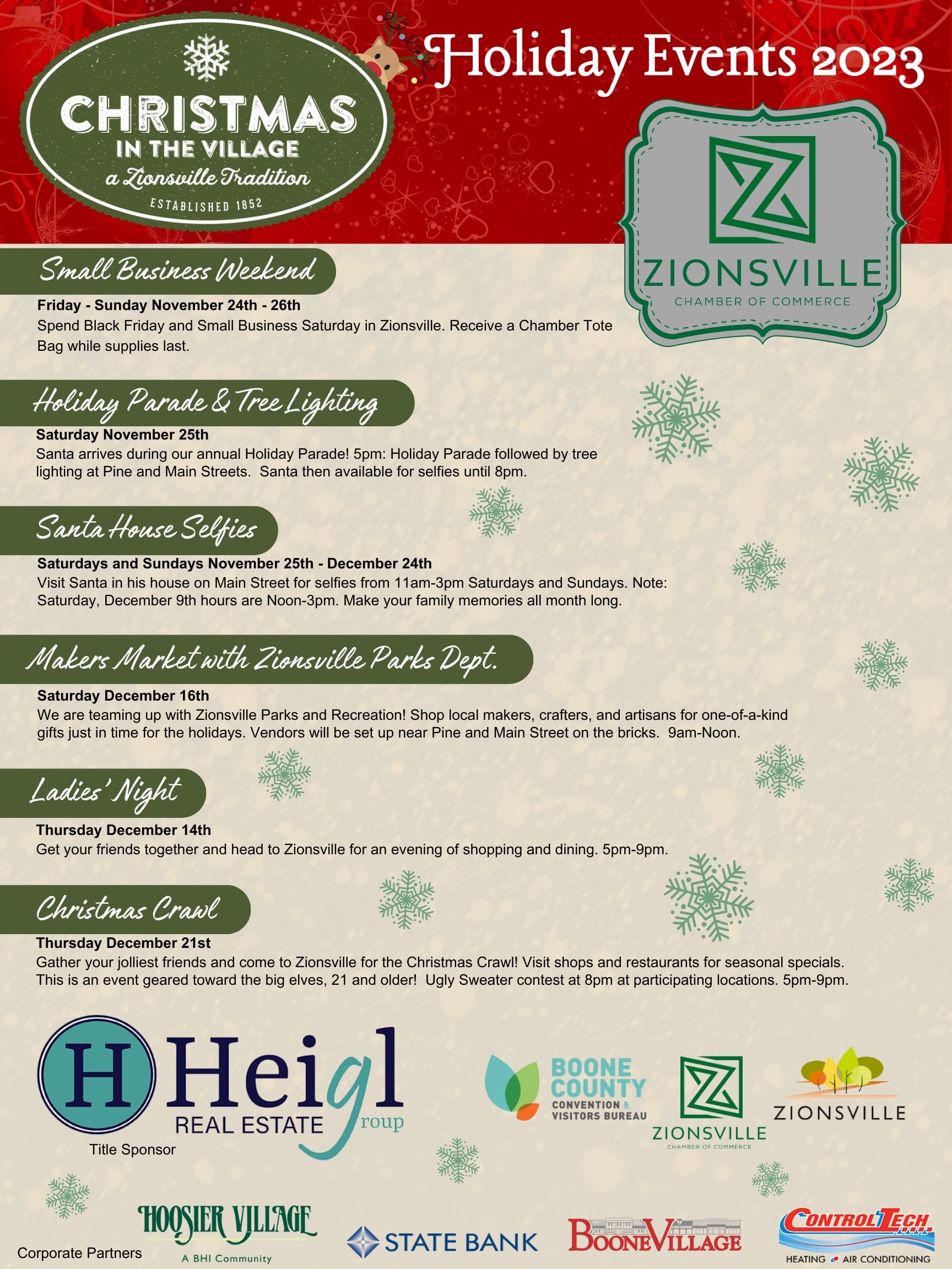 Christmas in the Village Zionsville Chamber of Commerce