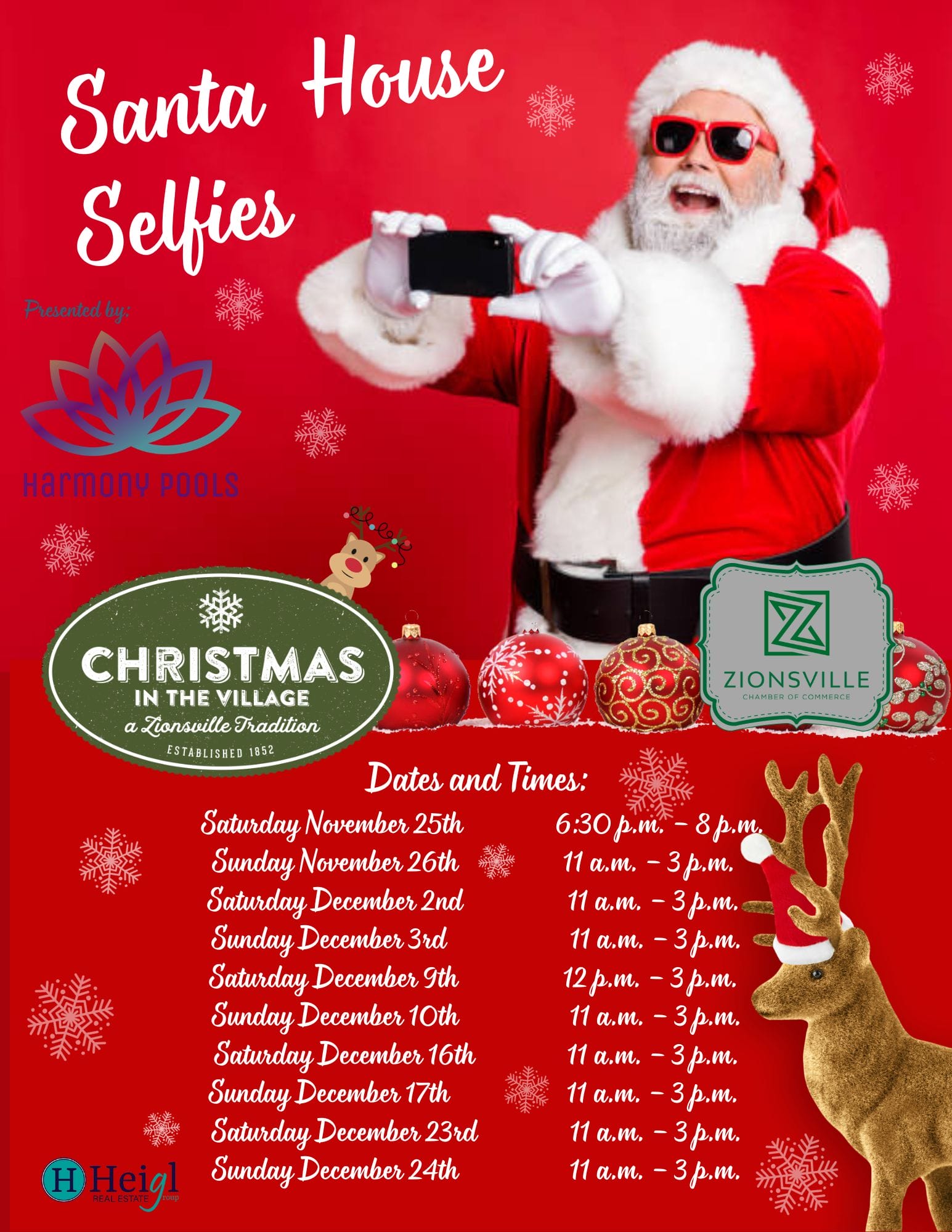Santa House Selfies Flyer 2023