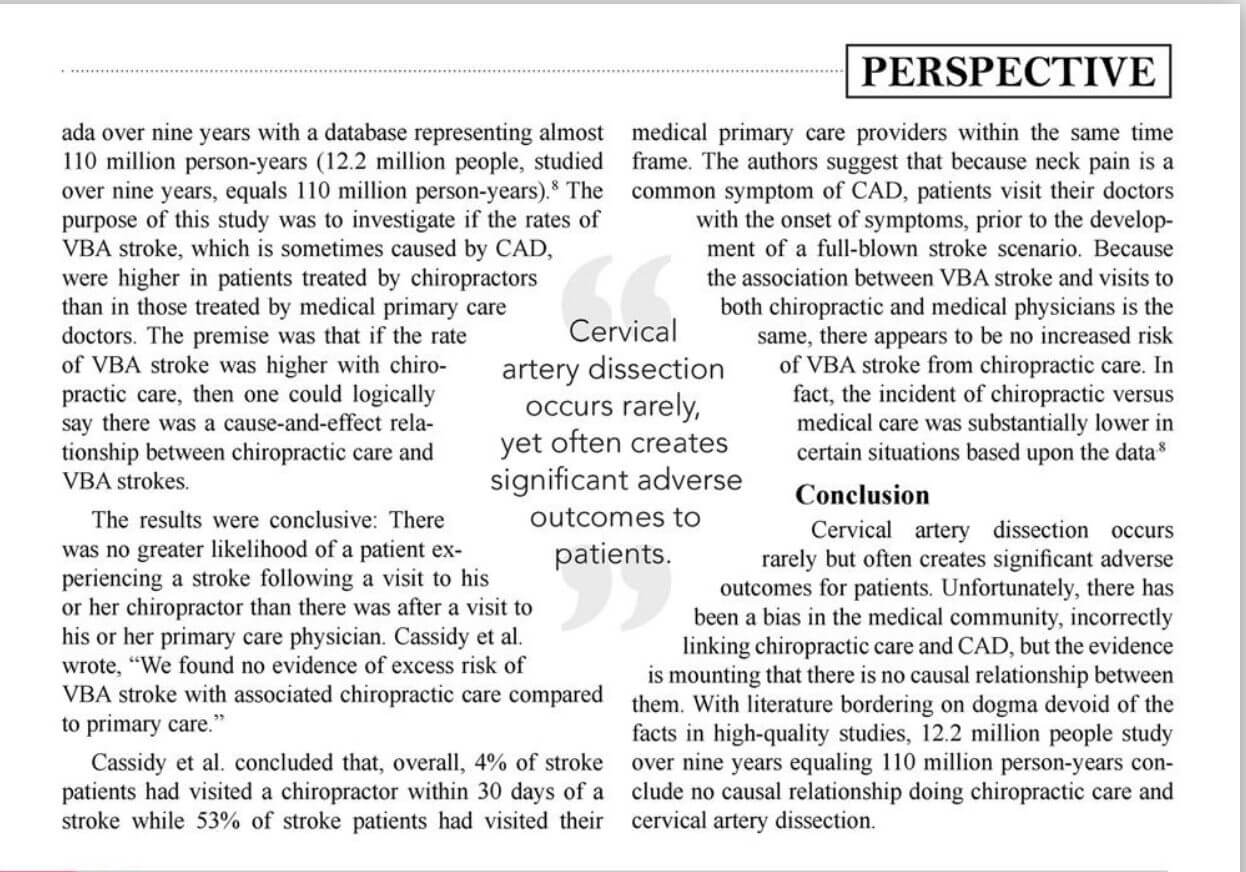 newspaper clipping of chiropractic information