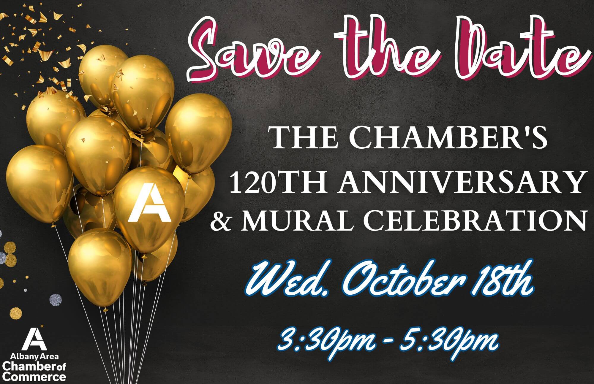 Save the date Chamber celebration
