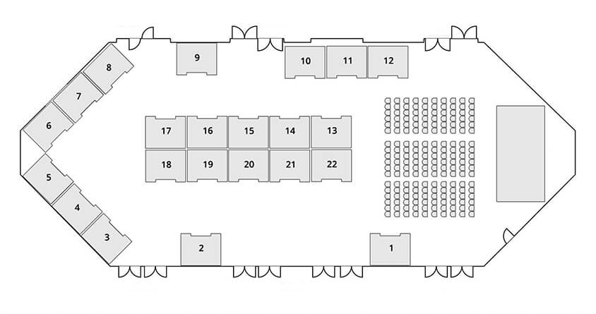 Exhibitor floorplan for the the Offsite Construction Expo in Toronto, June 21, 2023