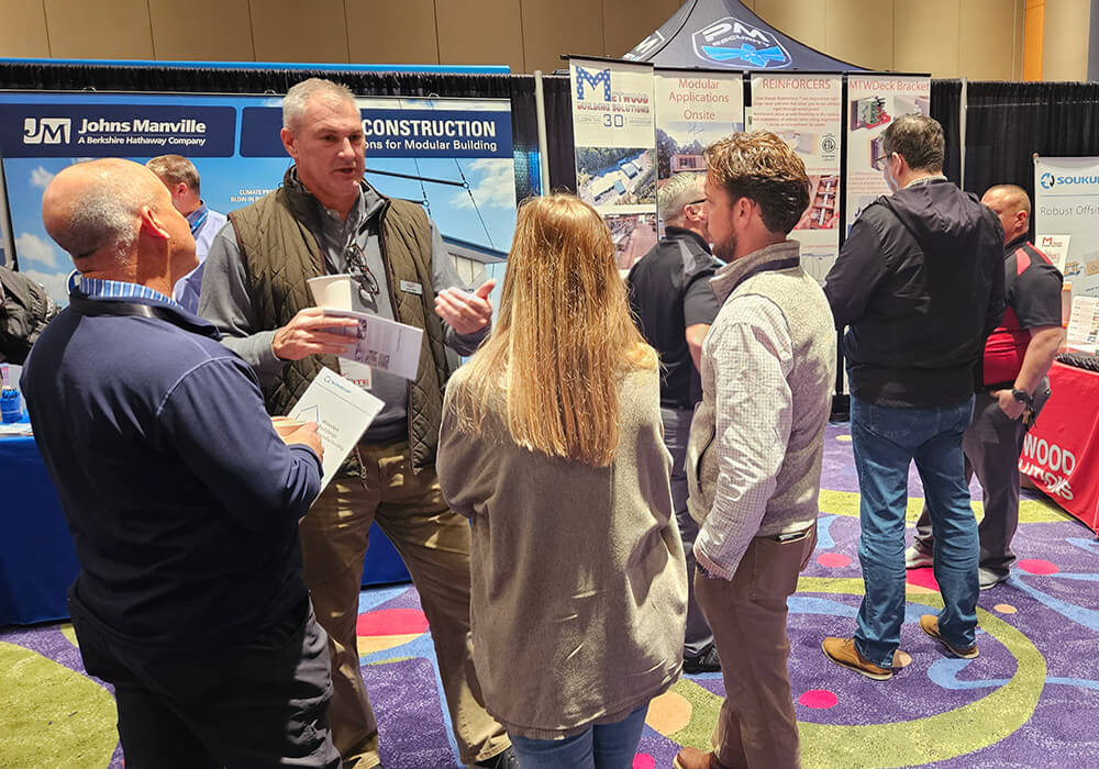 Attendees mingle during one of the Offsite Construction Summit's networking hours.