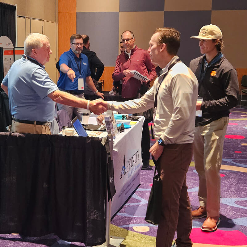 Affinity Modular, one of several manufacturers represented at the Offsite Construction Summit in Atlanta, welcomed attendees.