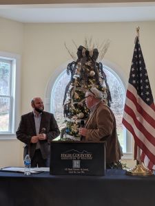 Jim Lewis presenting Patrick Morgan with HCAR Gavel