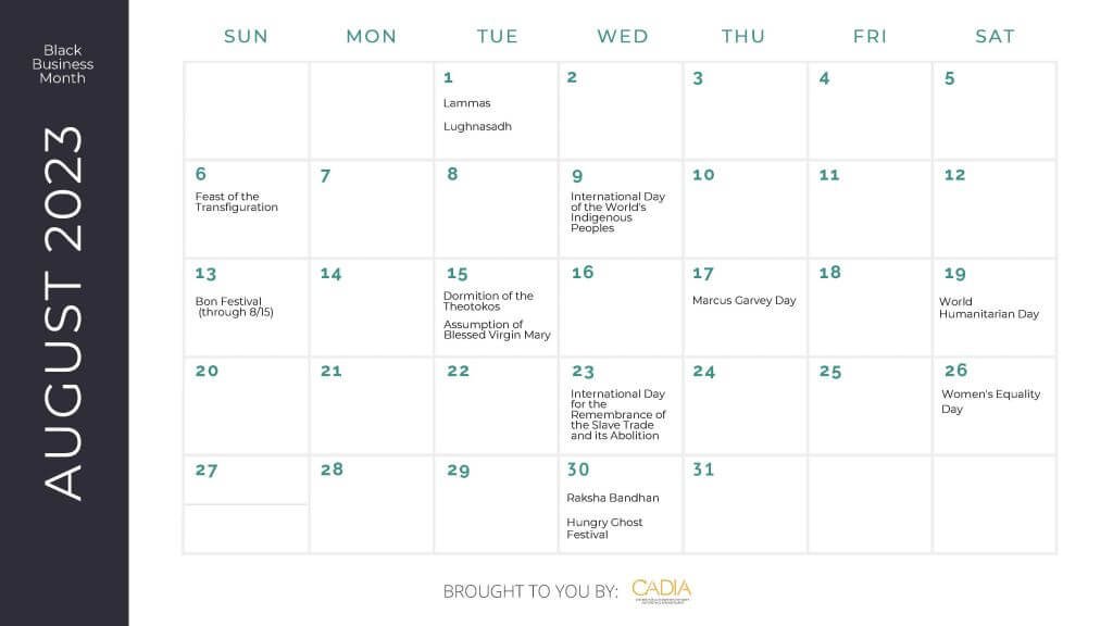 Diversity Calendar - Center for Automotive Diversity, Inclusion and ...