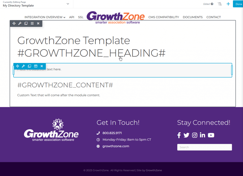 GrowthZone Custom Template GrowthZone
