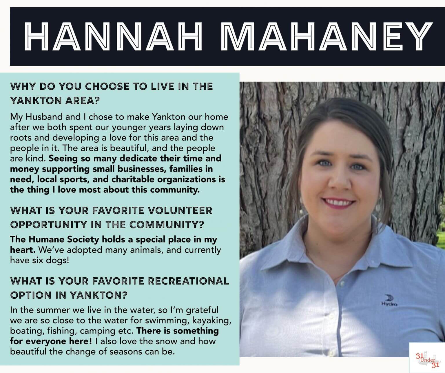 Hannah Mahaney 31under31