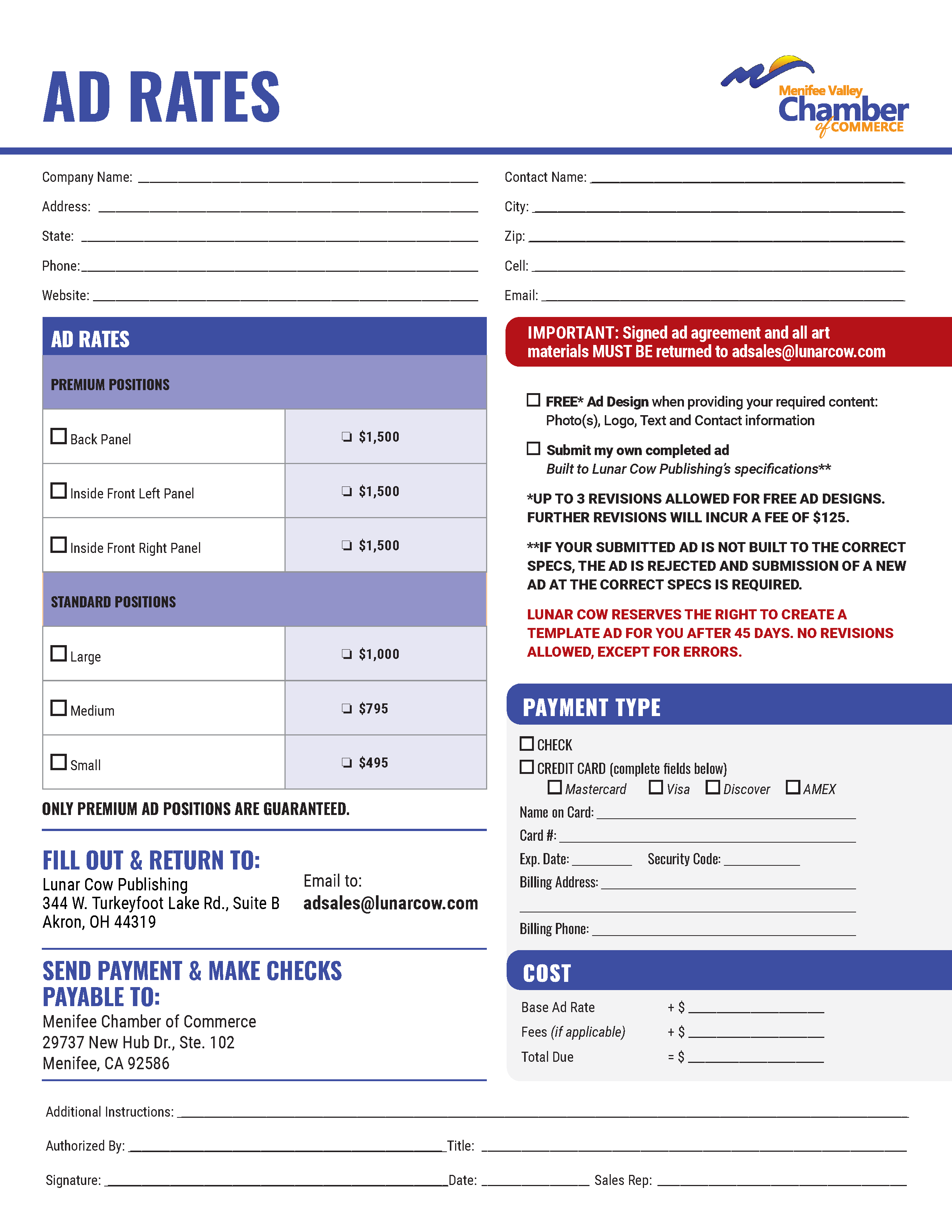 Lunar Cow Rates