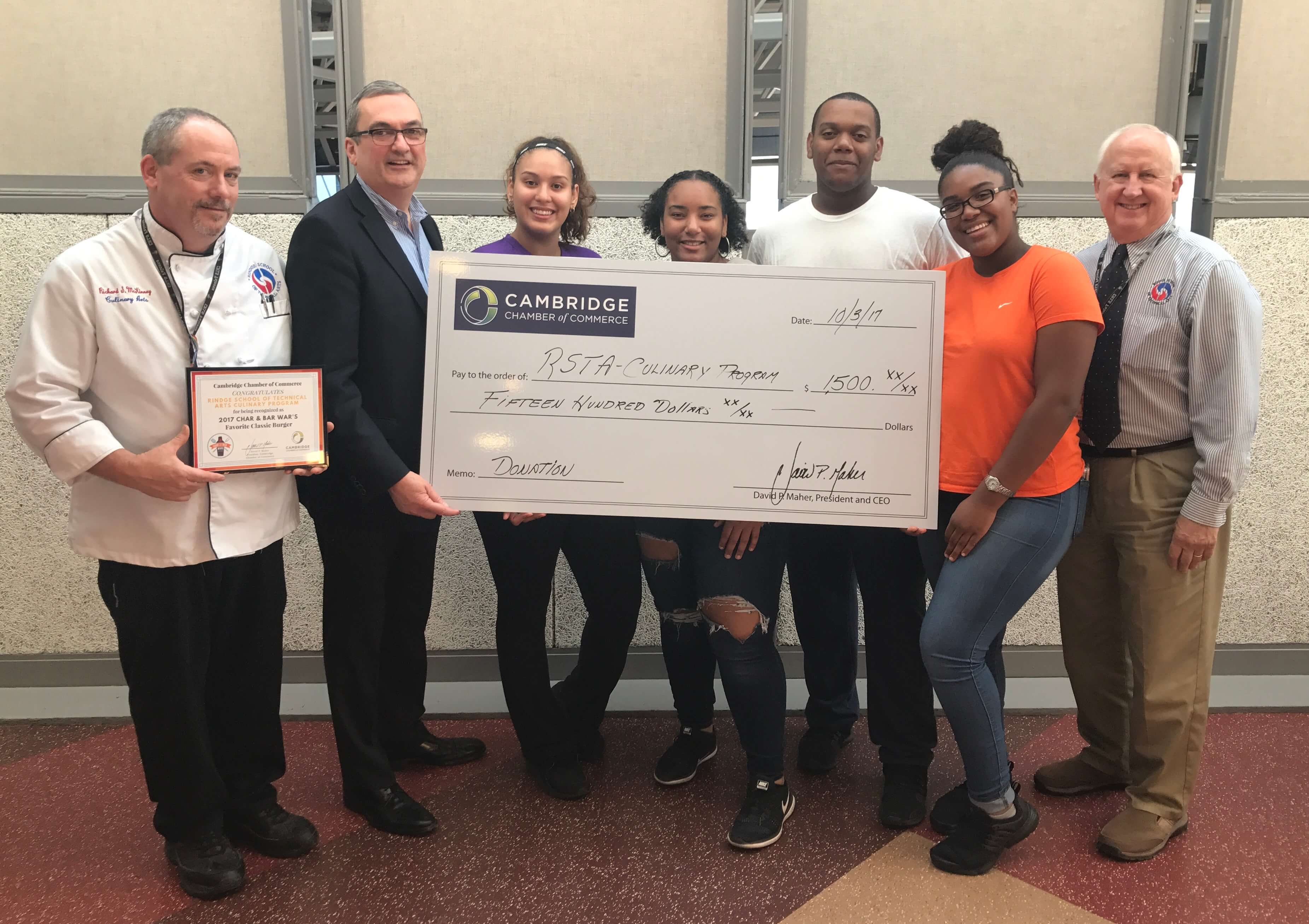 CRLS Culinary Program check presentation