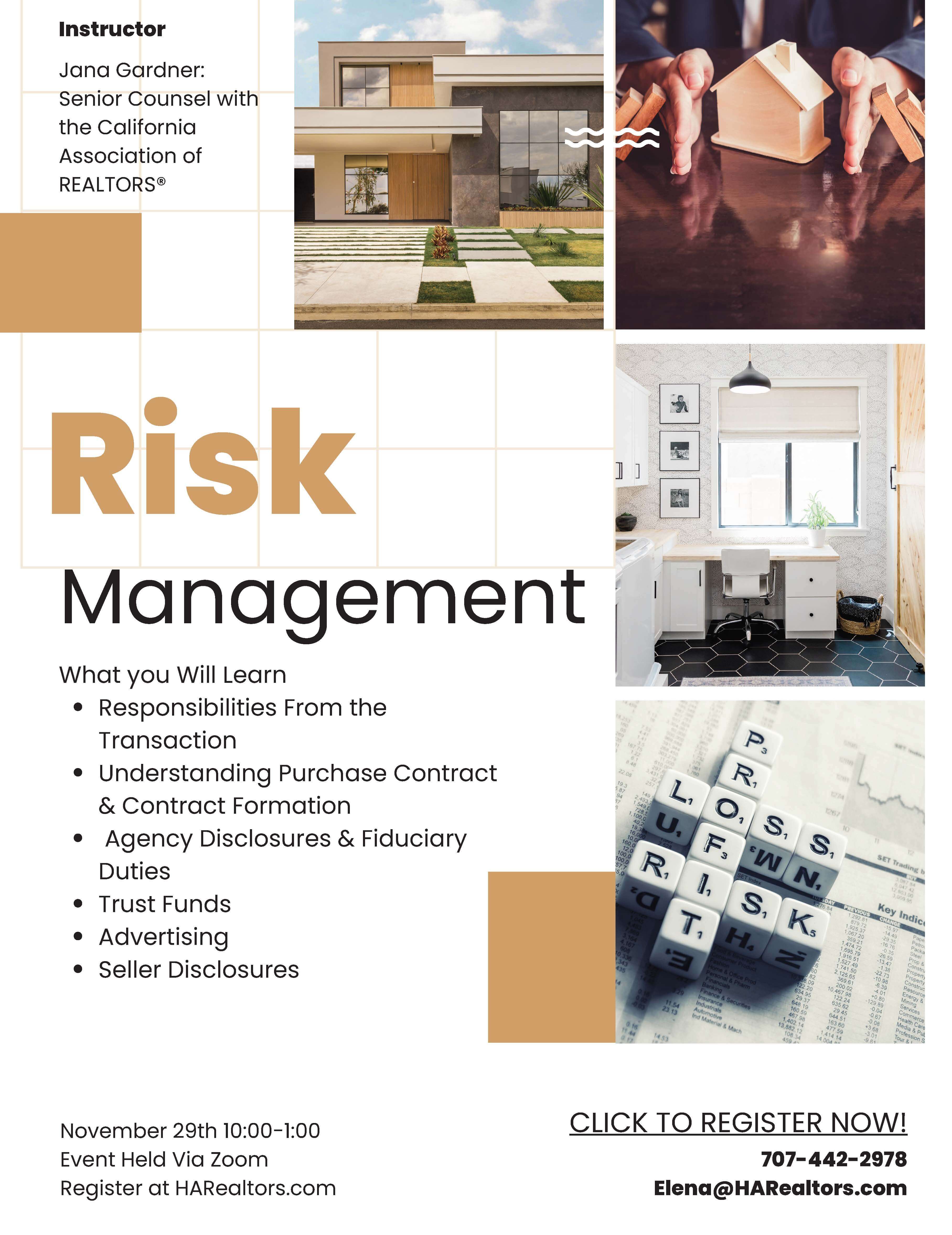class flyer, risk management, november 29