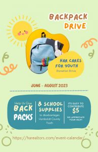 2023 HAR Cares for Youth Backpack Fundraiser. Donate $5 today!