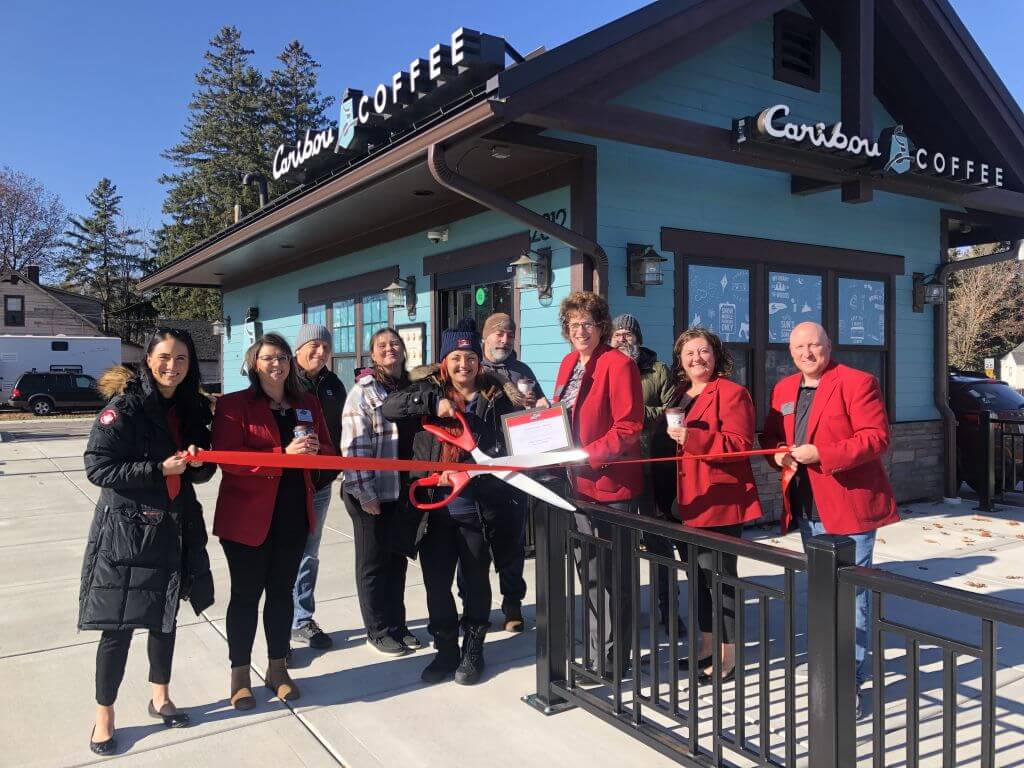 A ribbon cutting ceremony was held at Caribou Coffee in Weston on Thursday, November 9, 2023.