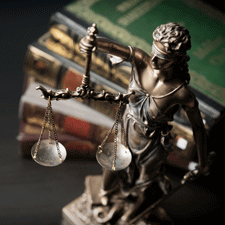 justice is blind bronze statue
