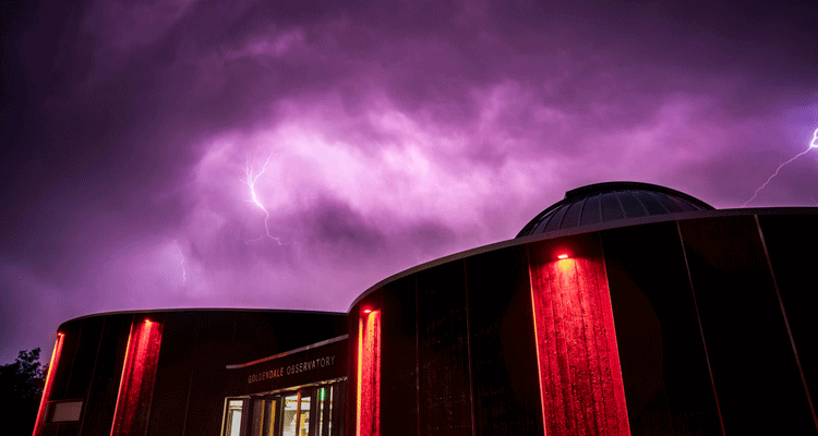lightning over observatory