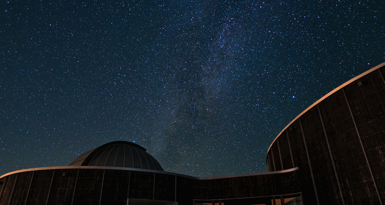 milky way over observatory