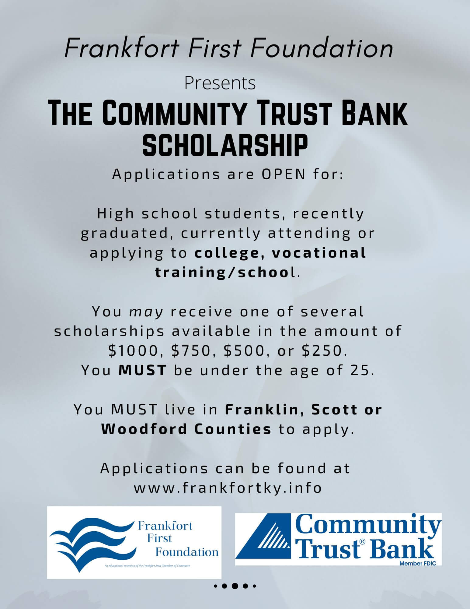 Frankfort First Foundation scholarship flyer