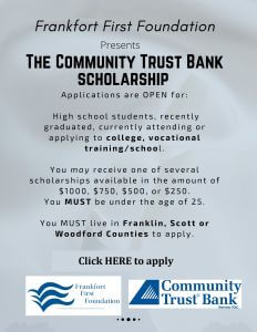 Frankfort First Foundation scholarship flyer - click here