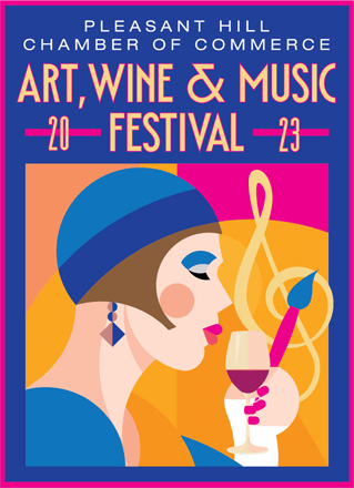 art wine and music festival poster