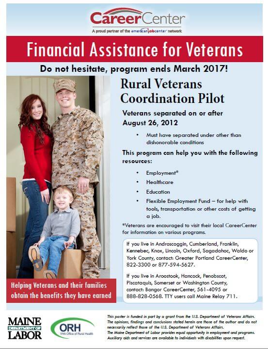 Financial Assistance for Veterans flyer