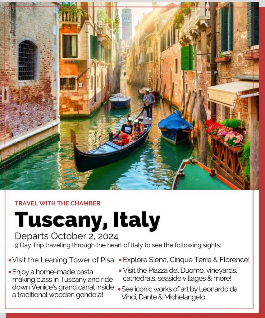 Oct 2, 2024 Tuscany travel with the chamber trip