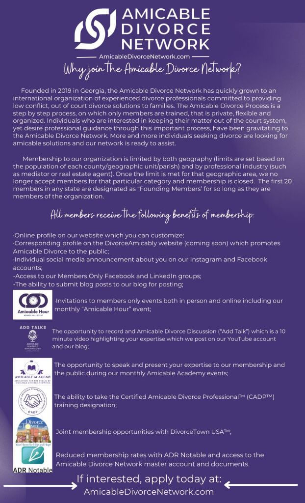 Membership Benefits Amicable Divorce Network