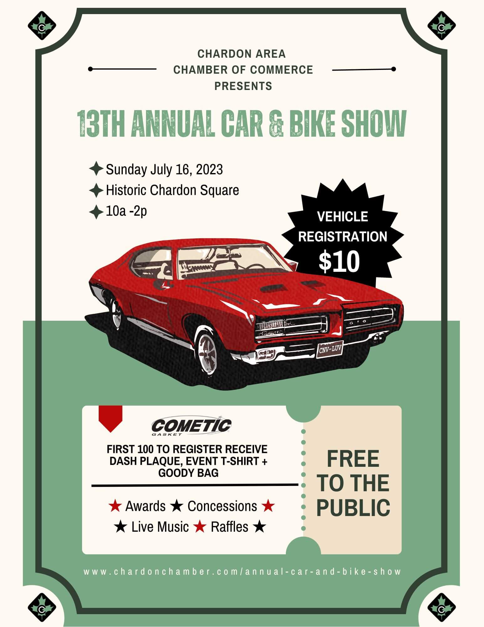 Annual Car and Bike Show Chardon Area Chamber of Commerce